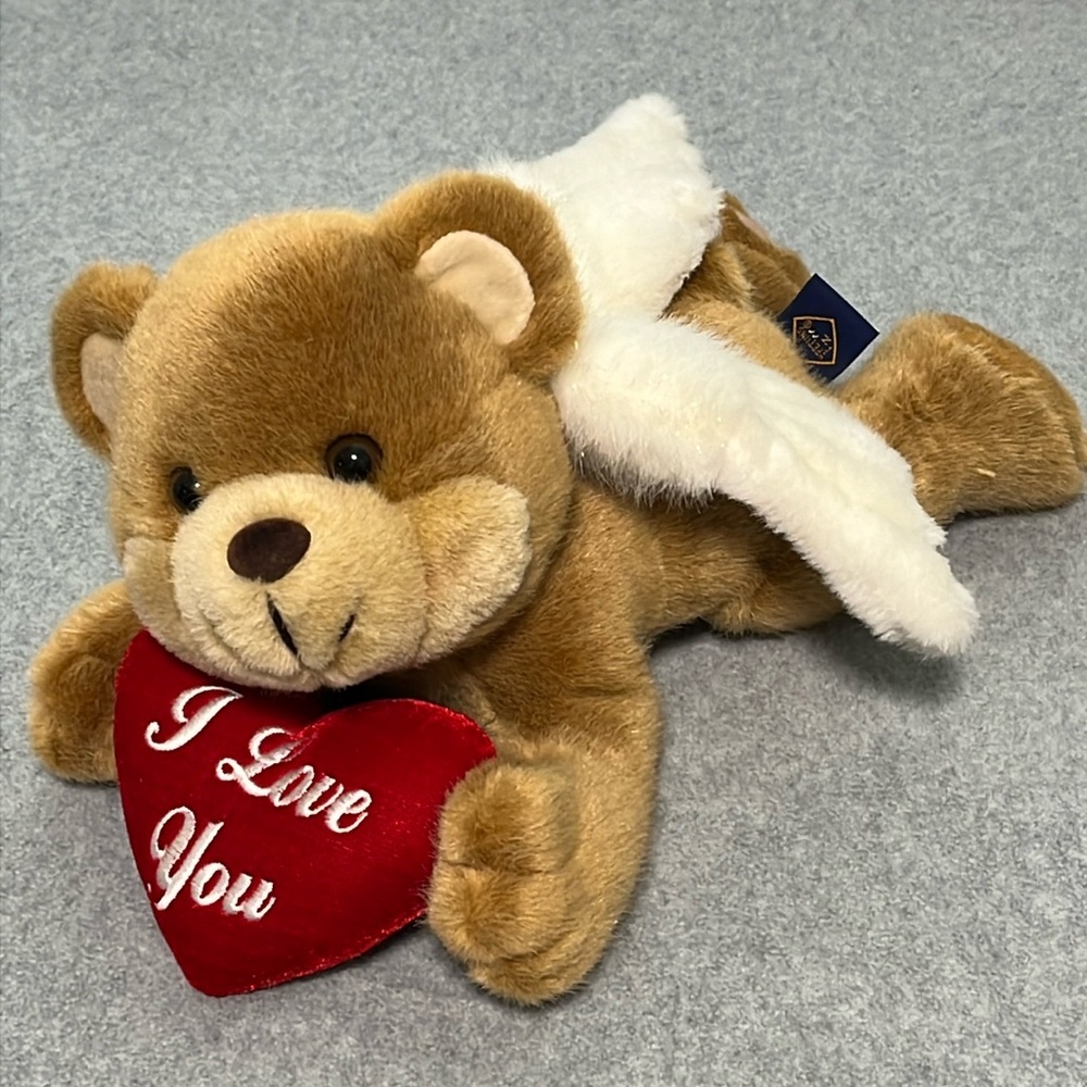 The Petting Zoo 1994 Angel Bear Plush Stuffed Animal 13” Wings I Love You Heart